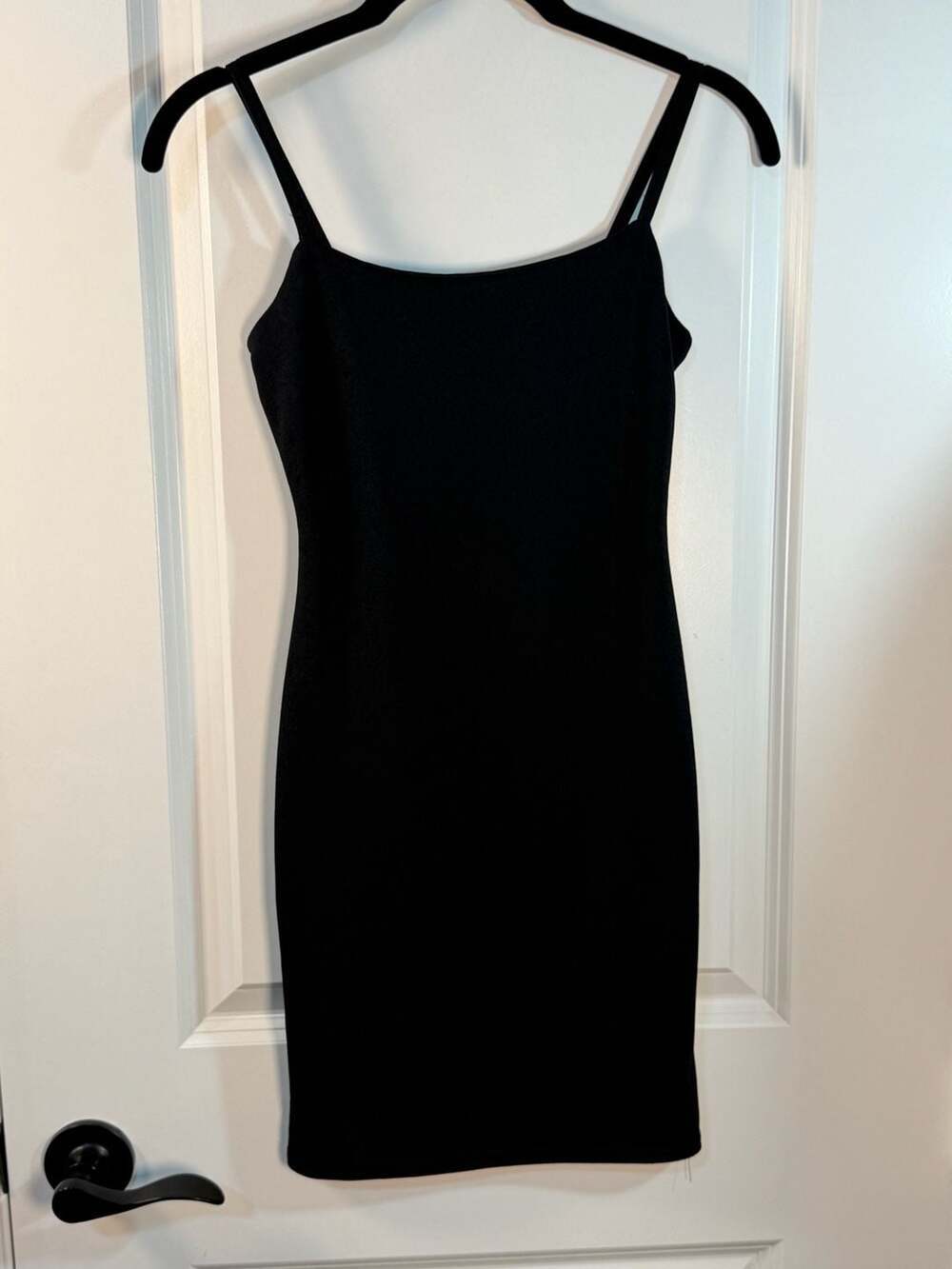 PrettyLittleThing Black Strappy Bodycon Mini Dress Size 4